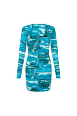 Marine Mirage Mini Dress - Print