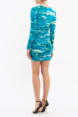 Marine Mirage Mini Dress - Print