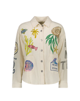 Simon Printed  Cropped Jacket -Magic Ocean