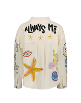 Simon Printed  Cropped Jacket -Magic Ocean