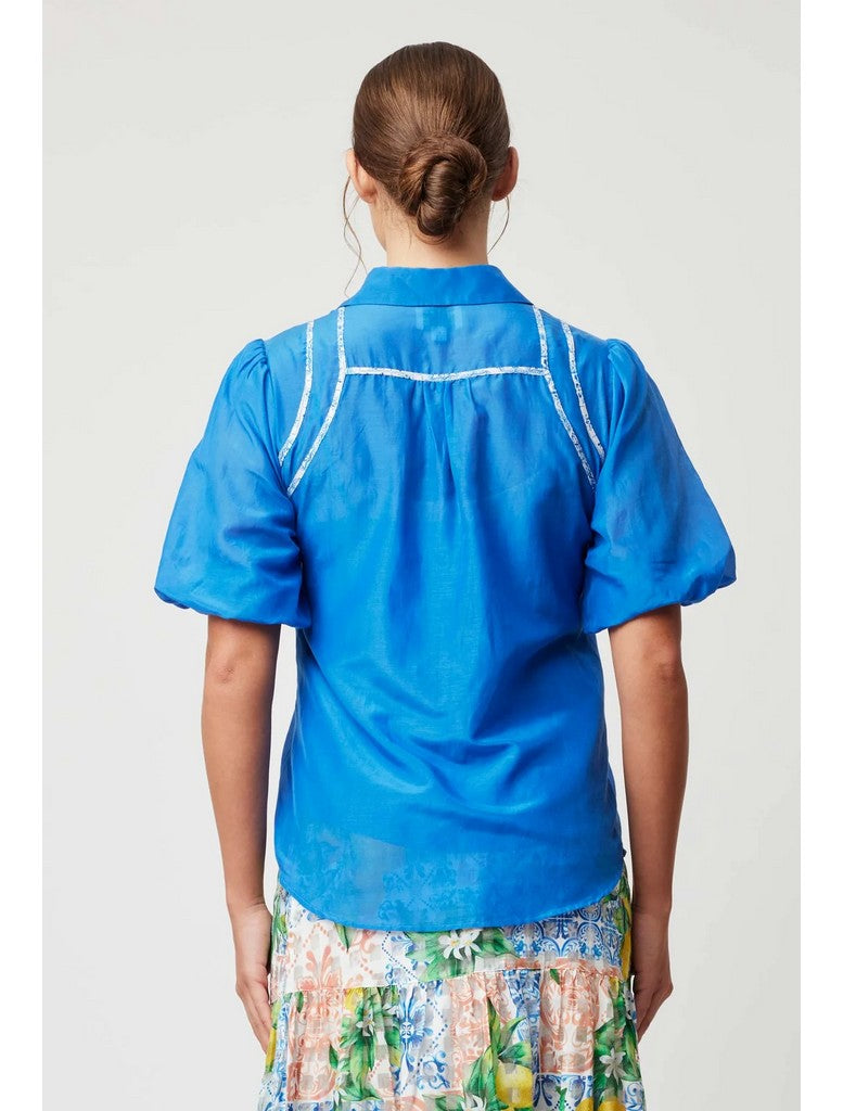 Nerano Cotton Silk Shirt - Azure