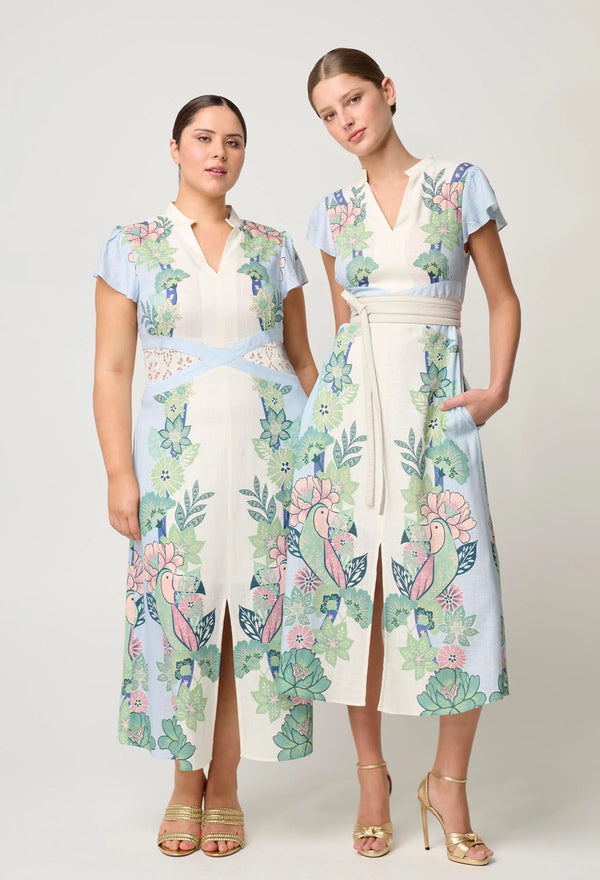 Amoya Linen Viscose Dress - Paradi Flè Print