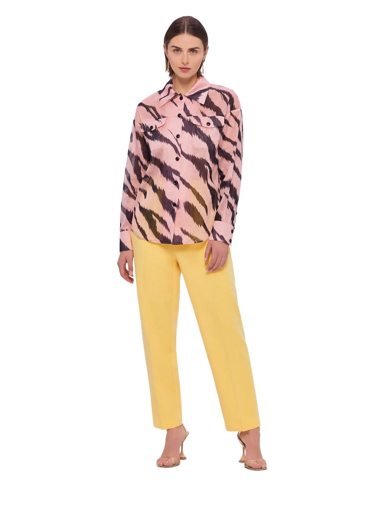 Brooklynn Linen Shirt - Tiger Print