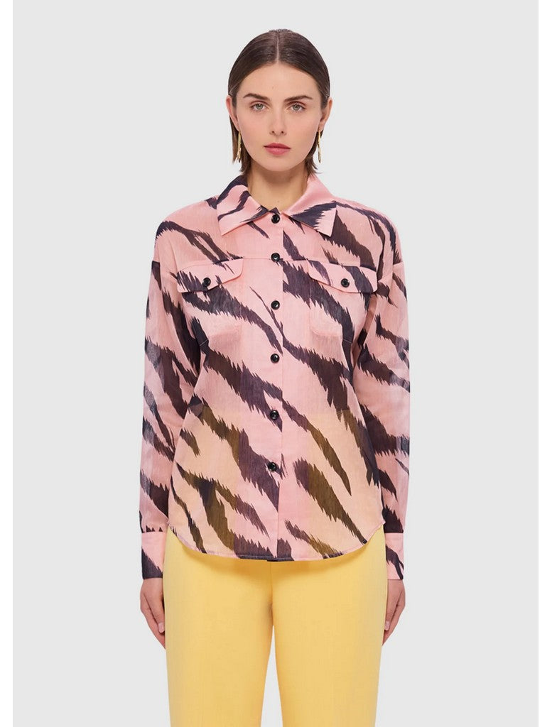 Brooklynn Linen Shirt - Tiger Print
