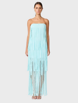 Alya Tiered Maxi  Dress - Ice Blue