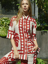 In The Know Top - Red/Natural