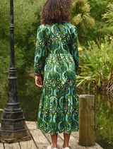 Tier She Goes Dress - Green/Blue