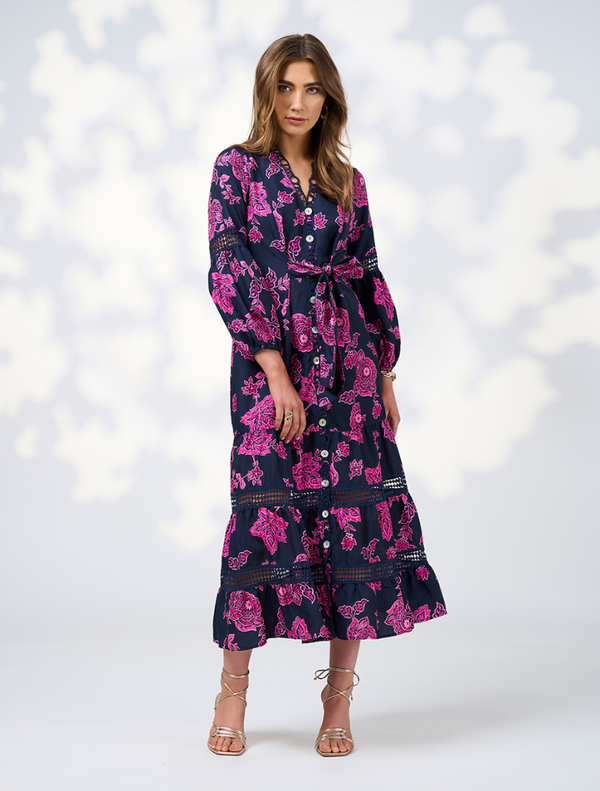 Indie-Midi-Dress- Indigo-Multi