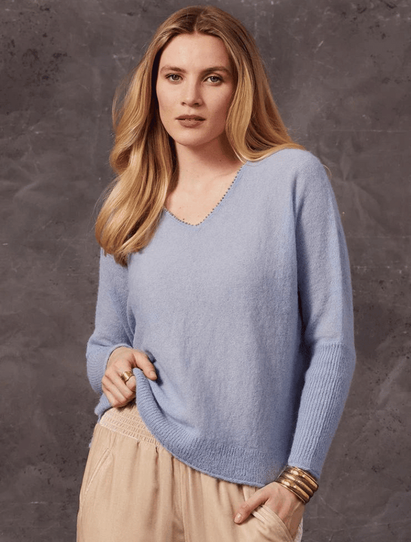 Eva Batwing Sweater - Blue