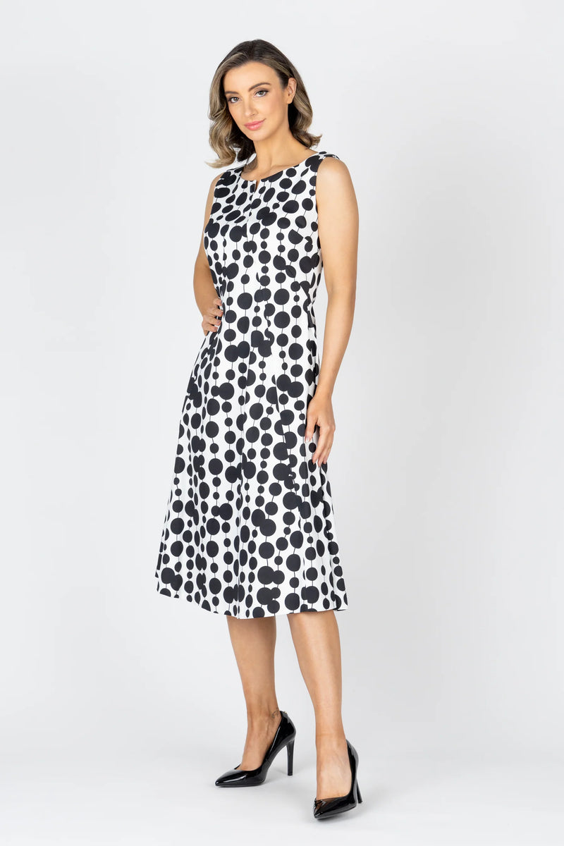 Spotton A-Line Dress -  Black / White