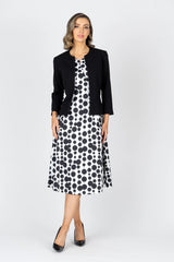 Spotton A-Line Dress -  Black / White