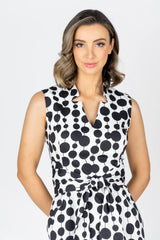 Spotton Tie Front Dress - Black / White