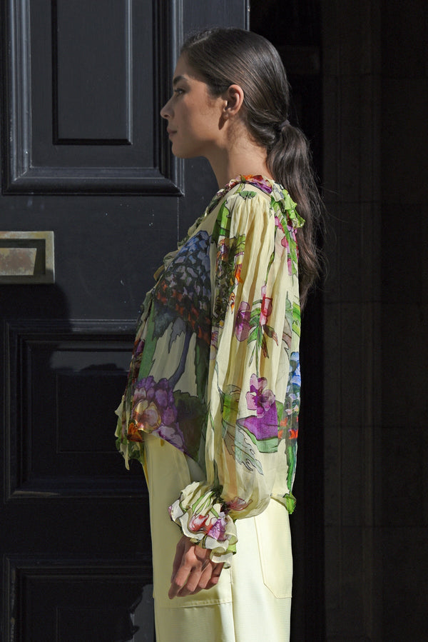 Ruffle My Love Blouse - Lemon