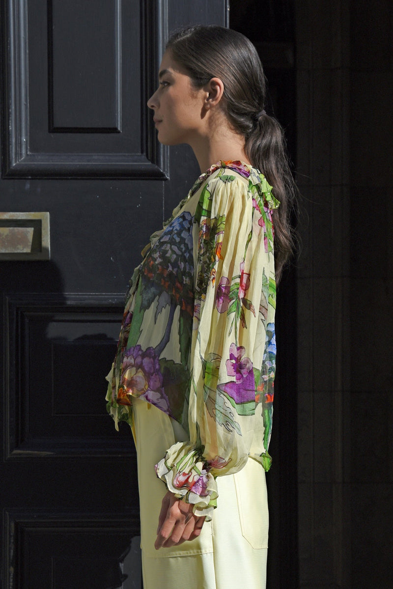 Ruffle My Love Blouse - Lemon