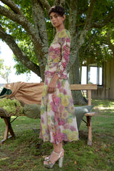 Sugar Rouche Dress - Dahlia Floral