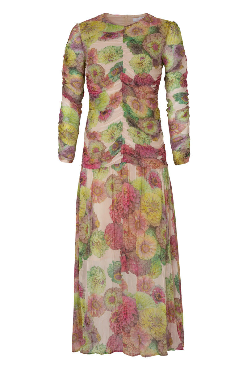 Sugar Rouche Dress - Dahlia Floral