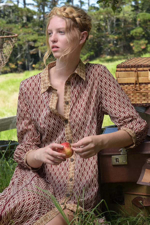 Talk Shirty To Me Dress - Merlot Diamond