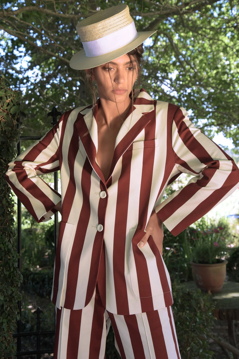 Blazing My Heart Jacket - Merlot Stripe