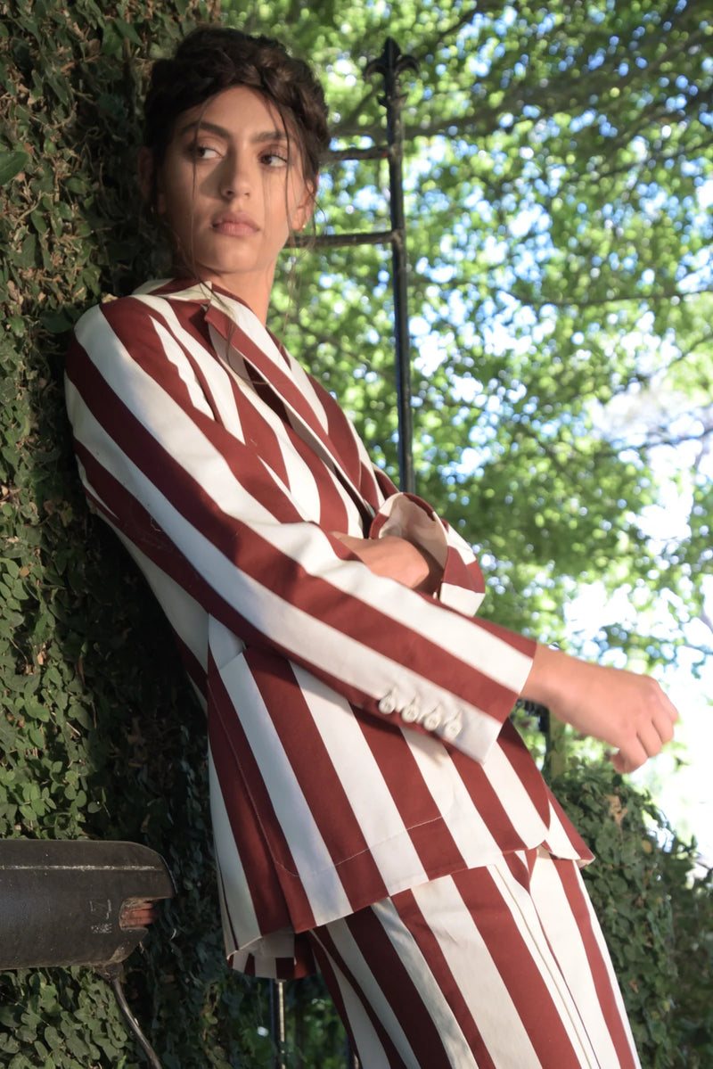 Blazing My Heart Jacket - Merlot Stripe
