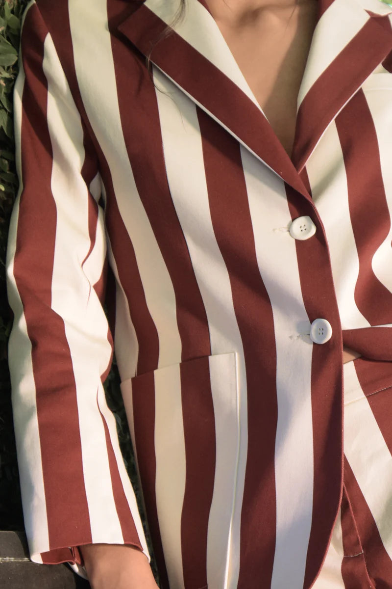 Blazing My Heart Jacket - Merlot Stripe
