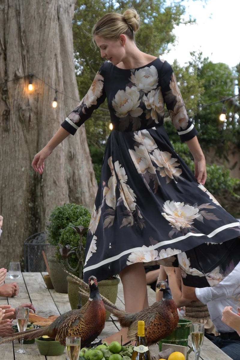 Dancing All The Way Dress - Black Floral