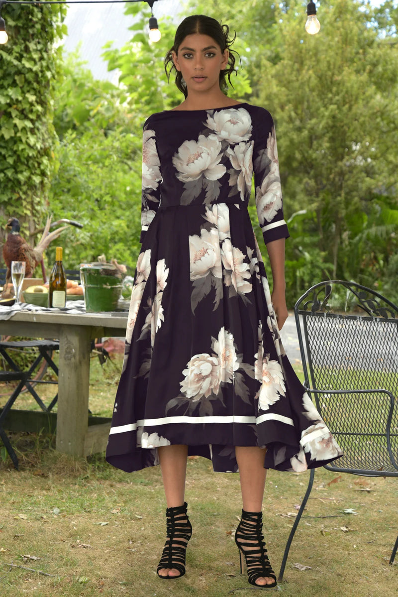 Dancing All The Way Dress - Black Floral