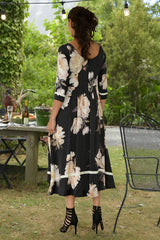 Dancing All The Way Dress - Black Floral