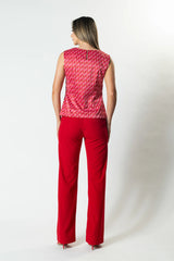 Uptown Shell Top - Red/Pink Geo
