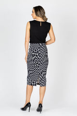 Vertigo Pencil Skirt - Black/White