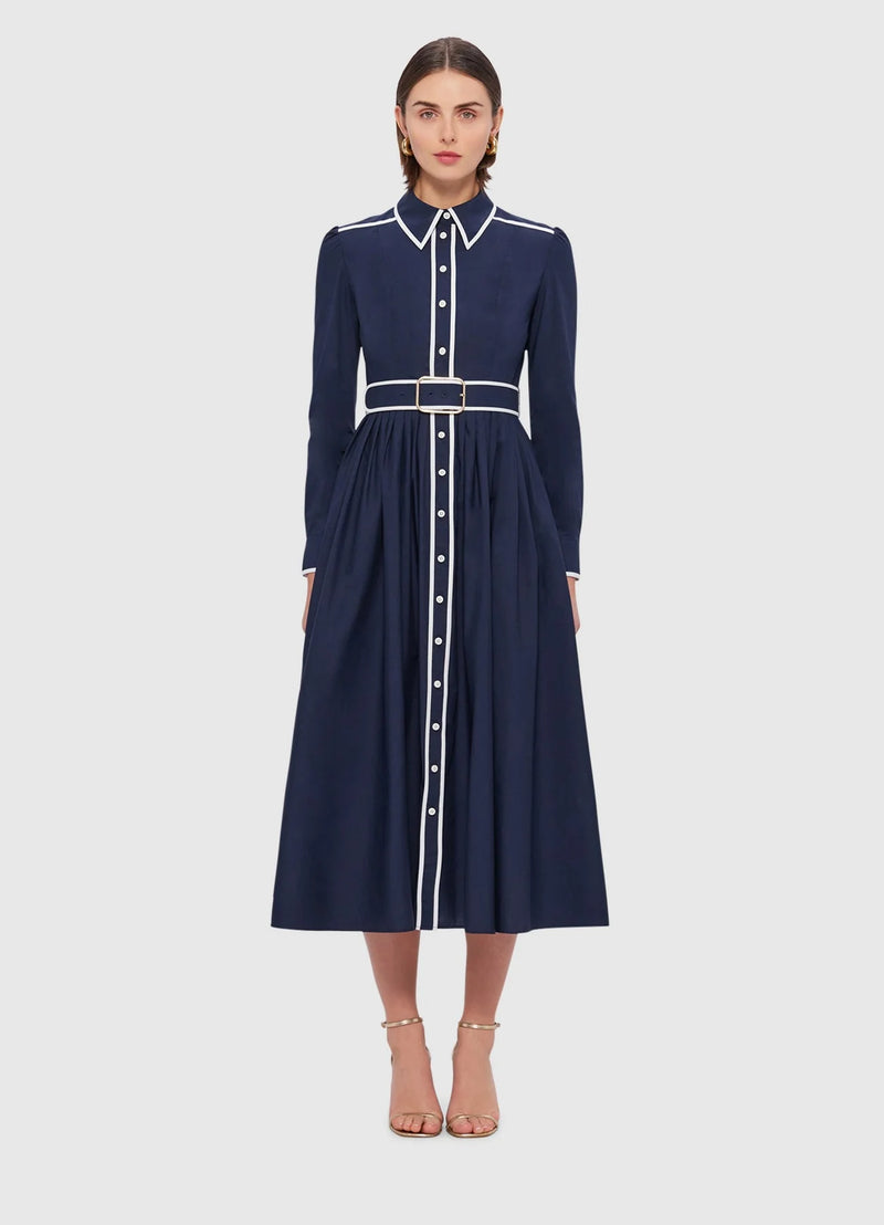 Veronica Shirt Midi Dress - Oxford Blue