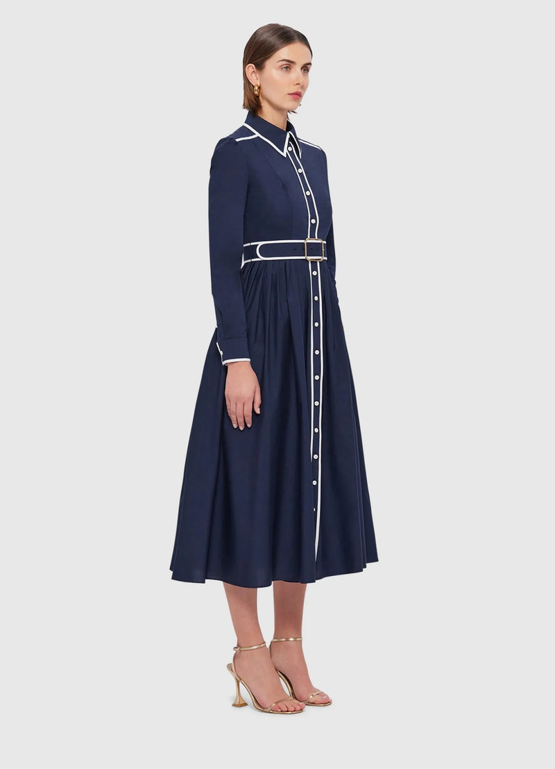 Veronica Shirt Midi Dress - Oxford Blue