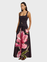 Garnet Magnolia Actonhill Maxi Dress by Arnet, showcasing a stylish, long silhouette with vibrant floral details.