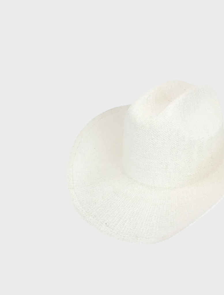 Addison Racewear white fedora hat, highlighting its sleek design and sophisticated look suitable for various occasions.