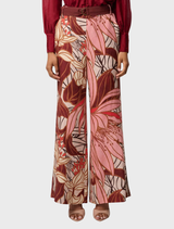 Adele's Cathedral Botanic printed pants, crafted from linen viscose, complete with a stylish belt.