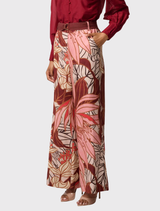 Lightweight, belted wide-leg pants in Cathedral Botanic print, designed for effortless style and versatility in any wardrobe.