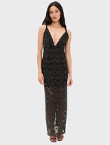 Anet Dress in black, featuring a sleek design suitable for various occasions.