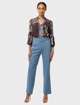 Asher Viscose Faille Shirt with an Ember Vines design, highlighting a vibrant floral pattern on a soft material.