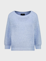 Light sky blue sweater featuring a basic ribbon design, ideal for casual wear.