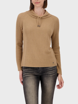 Basic Monari ribbed sweater in cognac color, featuring a classic design and comfortable fit for casual wear.