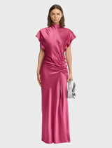 Orchid pink Beckford maxi dress with a flowing silhouette, perfect for summer occasions and elegant outings.