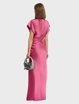 Flowing orchid pink maxi dress by Beckford, designed for a stylish and comfortable fit during summer gatherings.