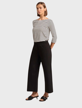 Black cargo pants designed with utility pockets and a comfortable fit, suitable for everyday wear.