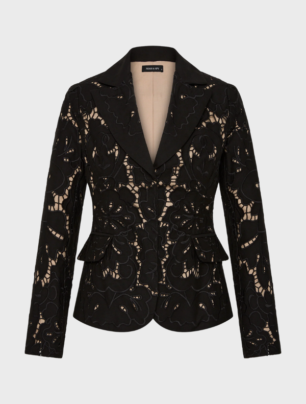 Black-colored Colette Jacket, designed for a modern look with comfort and sophistication.