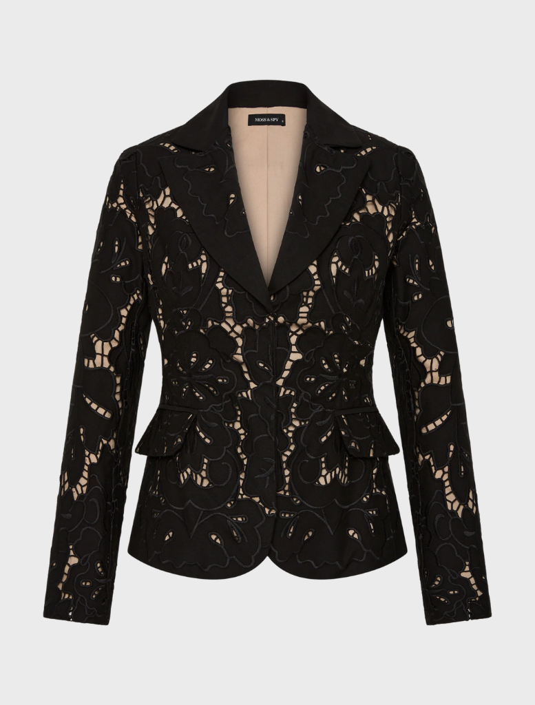 Black-colored Colette Jacket, designed for a modern look with comfort and sophistication.