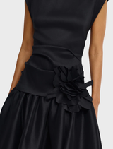 Stylish black Delph Maxi Dress with a graceful silhouette, perfect for dressing up or down for any occasion.