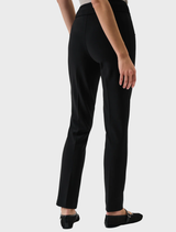 Black tailored slim pants, designed for a modern fit, ideal for formal or business casual occasions.