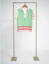 Green Limonade and Red Multi blouse by Herzen's Angelegenheit, crafted from a luxurious silk blend for elegance and comfort.