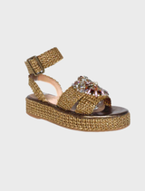  Elegant bronzo Claire Sandal showcasing a sleek design with a supportive strap, perfect for casual or dressy occasions.