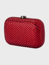 Brooks Hotfix clutch in burgundy featuring a chain strap perfect for adding a pop of color to any outfit.