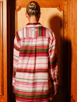 Signature Buddy Shirt with a relaxed fit, semi-sheer fabric, and a front pocket, ideal for casual, stylish outfits.